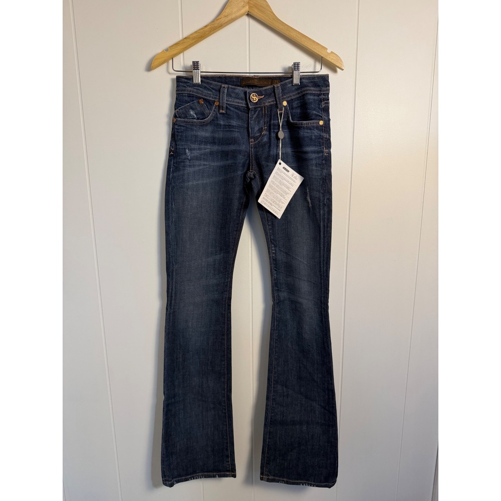 Y2K Low Rise Dylan George Jeans 25 Amber Bootcut Distressed Dark Wash Denim